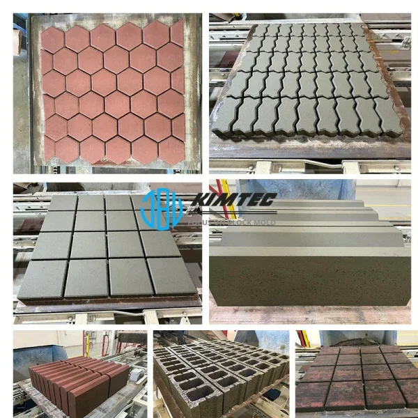 Molde de diamante para blocos de betão com formas quadradas e em L
